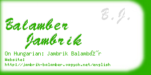 balamber jambrik business card